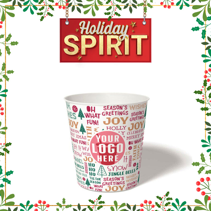 10 oz. Holiday Recyclable Paper Cup – Custom Holiday Spirit