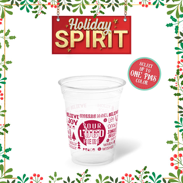 10 oz. Holiday Recyclable Plastic Cup – Custom Holiday Spirit