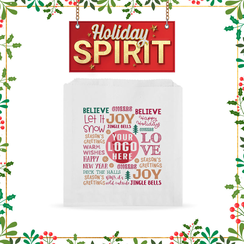 Holiday Regular Paper Sandwich Bag – Custom Holiday Spirit
