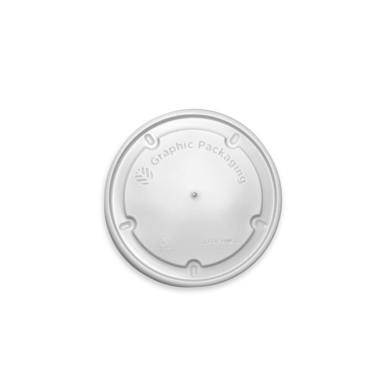 Flat Vented Lid For 4 oz. Recyclable Paper Food Container - LFRFHM-4 - THE CUP STORE