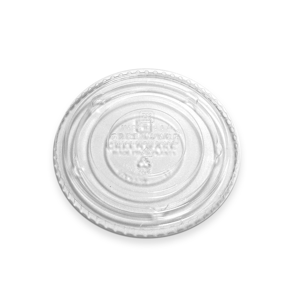 No Hole Flat Straw Lid For 12/20 oz. Compostable Plastic Cup - LGC12/20F - THE CUP STORE