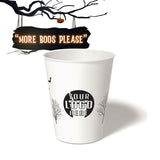 12 oz. Holiday Recyclable Paper Cup - More Boos Please (Black)