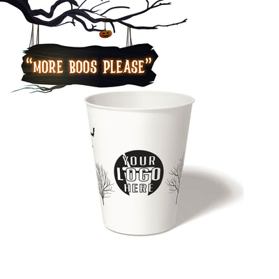 8 oz. Holiday Recyclable Paper Cup - More Boos Please (Black)