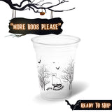 10 oz. Holiday Recyclable Plastic Cup - More Boos Please (Black)