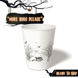 12 oz. Holiday Recyclable Paper Cup - More Boos Please (Black)