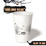 16 oz. Holiday Recyclable Paper Cup - More Boos Please (Black)