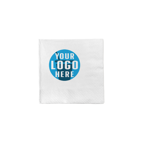 Custom Printed Premium 3-PLY White Beverage Napkin