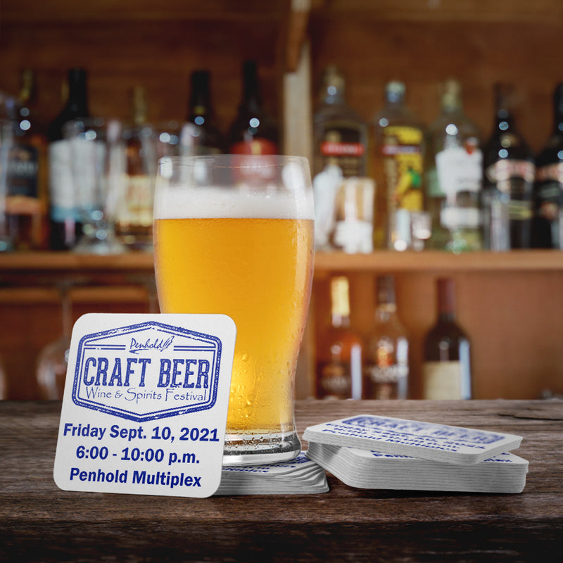4" Custom Printed Medium Weight Square Coaster - THE CUP STORE