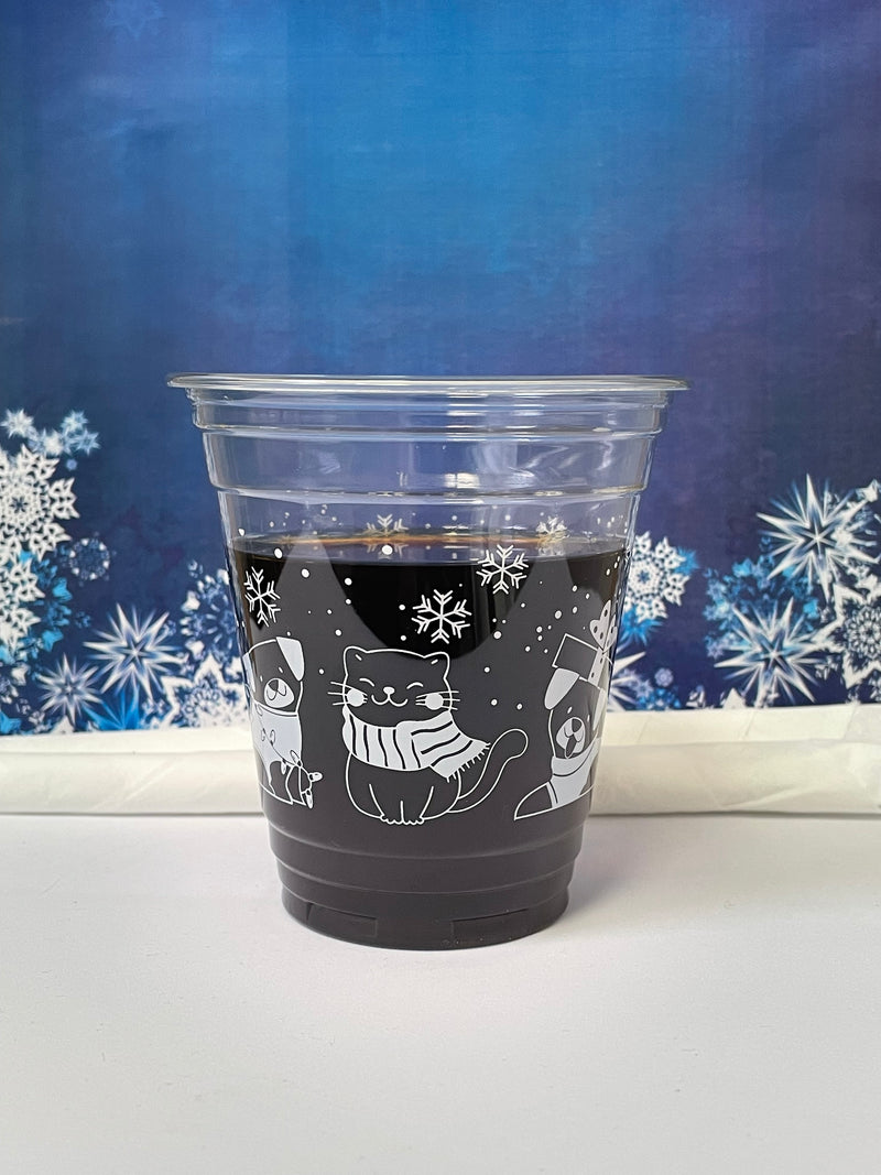 Christmas Blue & White Snowman Design Disposable Hot And Cold Beverage  Paper Cups