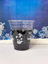 12 oz. Holiday Recyclable Plastic Cup - Sip, Sit, & Stay (White) - THE CUP STORE