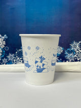 8 oz. Holiday Recyclable Paper Cup - Sip, Sit, & Stay (Blue) - THE CUP STORE