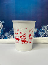8 oz. Holiday Recyclable Paper Cup - Sip, Sit, & Stay (Red) - THE CUP STORE