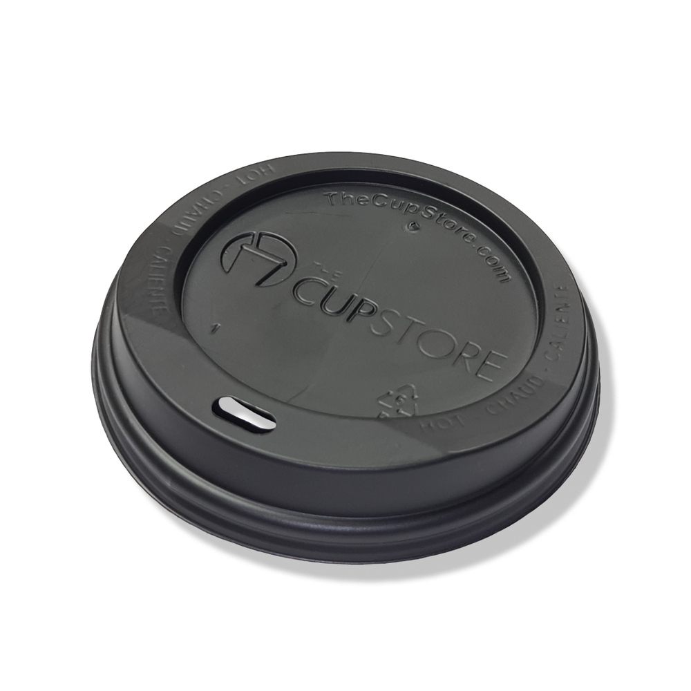 Black Dome Lid For 10/12/16/20 oz. Recyclable And Compostable Single Wall Paper Cup 100/Pack