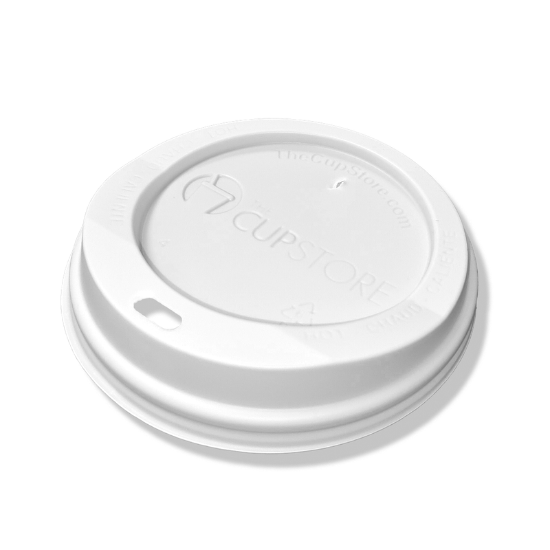 White Dome Lid For 10/12/16/20 oz. Recyclable And Compostable Single Wall Paper Cup - THE CUP STORE