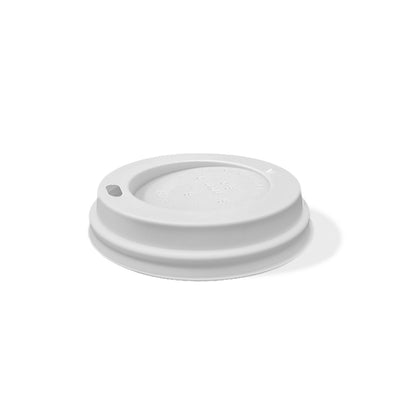 White Dome Lid For 8 oz. Recyclable And Compostable Paper Cups