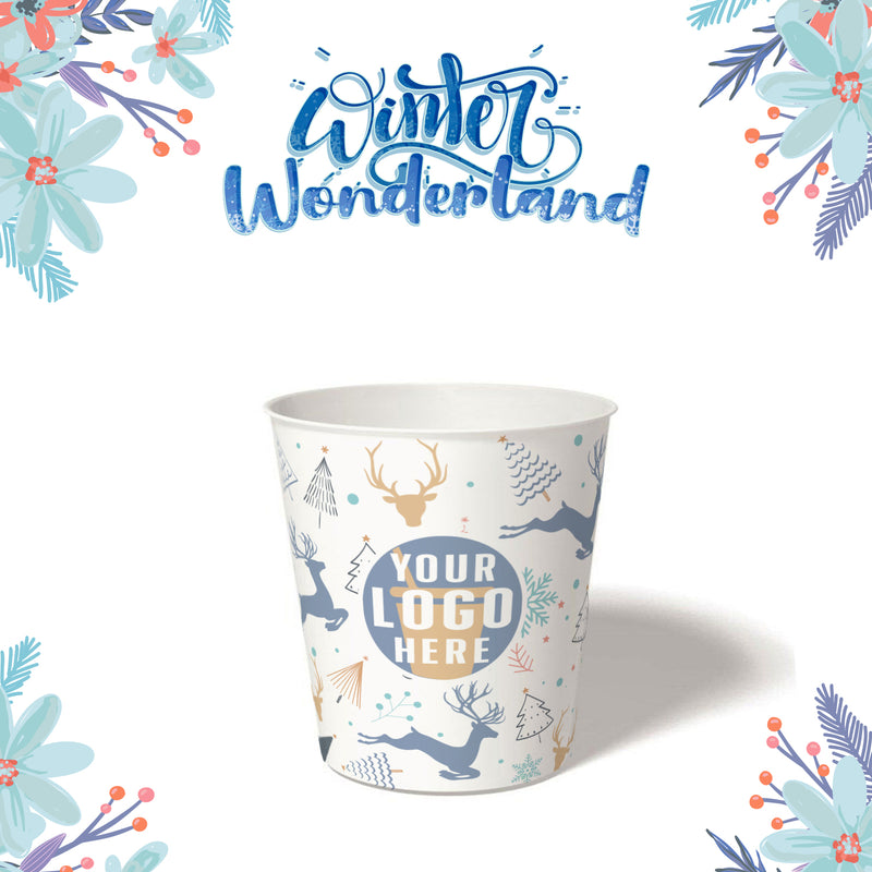 10 oz. Holiday Recyclable Paper Cup – Custom Winter Wonderland