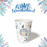 12 oz. Holiday Recyclable Paper Cup – Custom Winter Wonderland