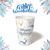 16 oz. Holiday Recyclable Paper Cup – Custom Winter Wonderland