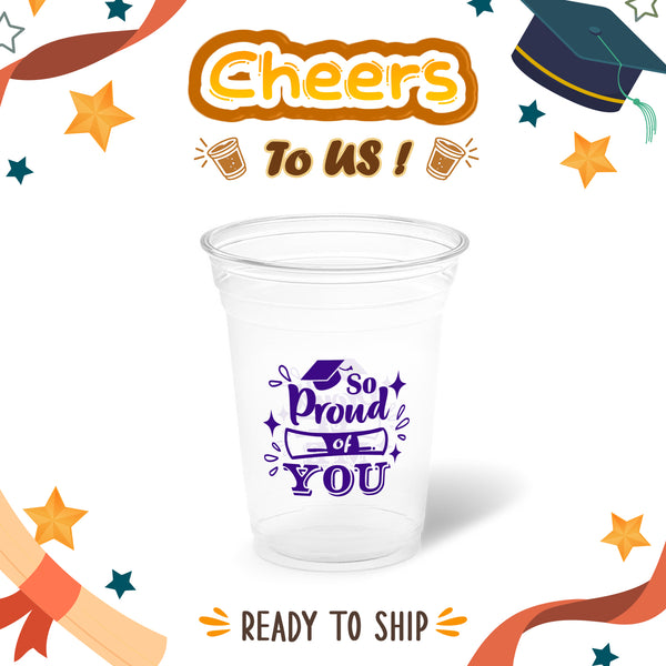 10 oz. Graduation Recyclable Plastic Cup – Cheers to us (Blue) - THE CUP STORE