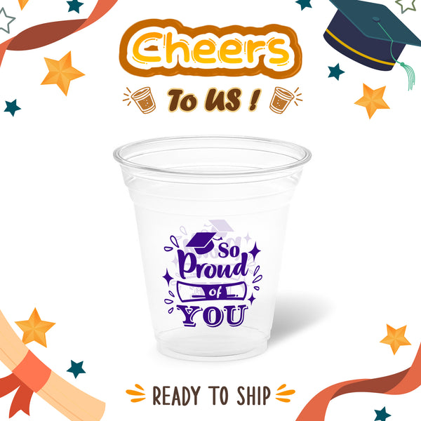 12 oz. Graduation Recyclable Plastic Cup – Cheers to us (Blue) - THE CUP STORE