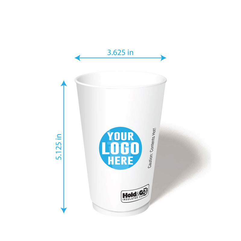 16 oz. Custom Printed Recyclable Double Walled Paper Cup - THE CUP STORE