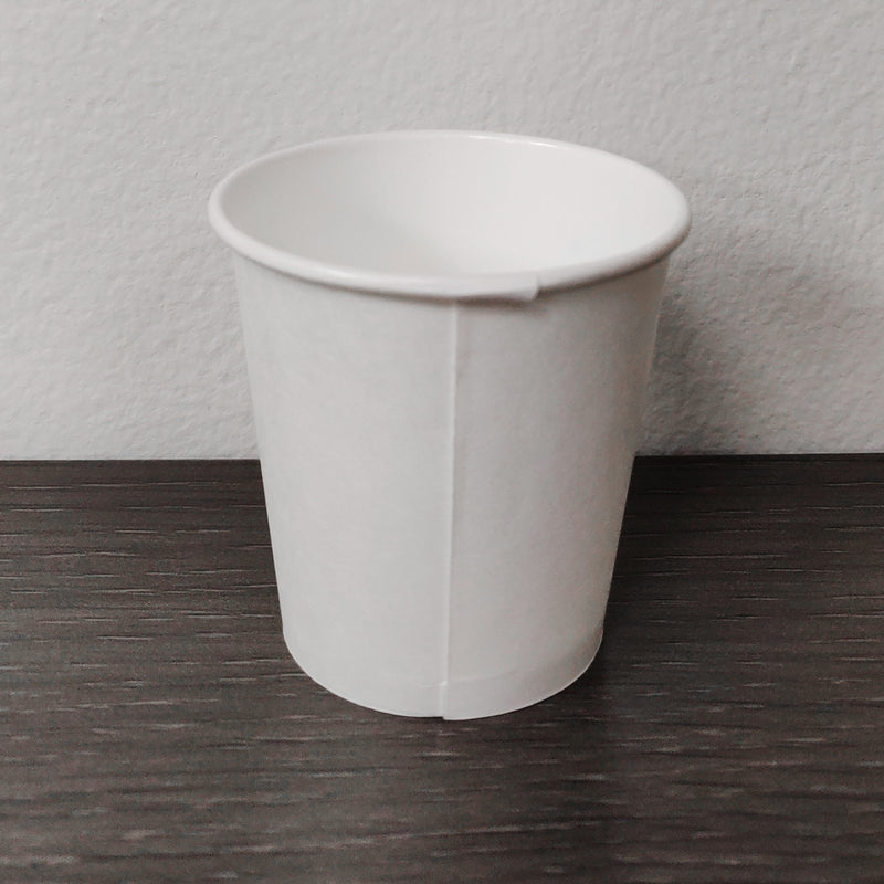 4oz White Disposable Paper Coffee Espresso Cups with White Lids