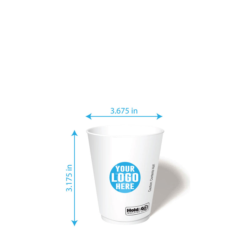 8 oz. Custom Printed Recyclable Double Walled Paper Cup - THE CUP STORE