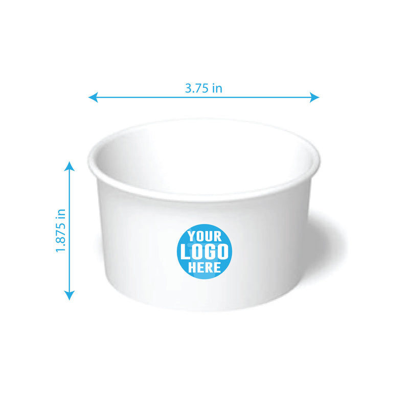 8 oz. Custom Printed Recyclable Paper Food Container - THE CUP STORE