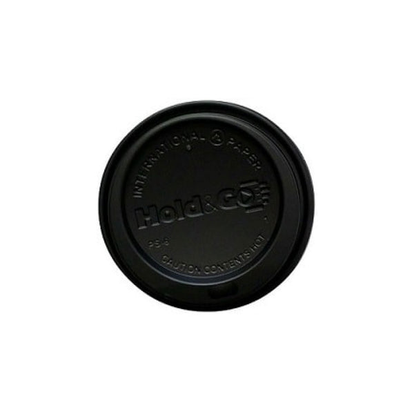 Black Dome Lid For 8 oz. Recyclable Double Walled Paper Cup - THE CUP STORE