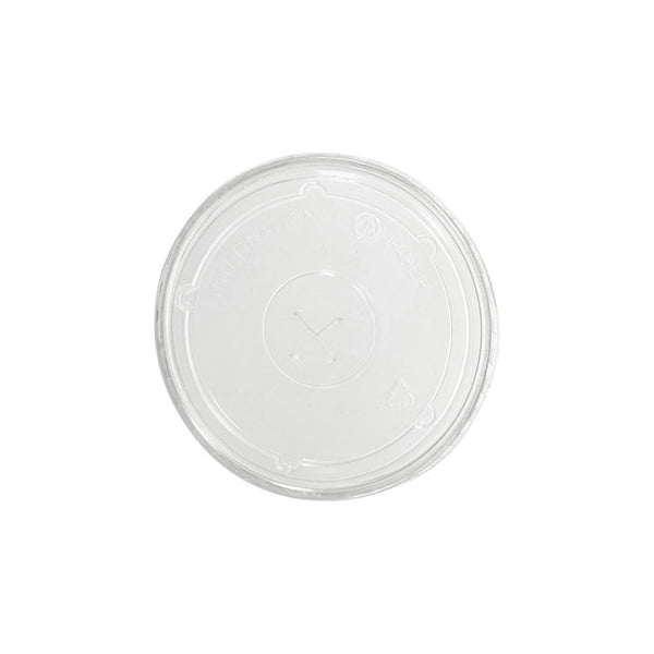 Flat Straw Lid For 10 oz. Recyclable Plastic Cup
