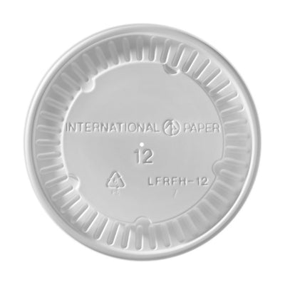 Flat Vented Lid For 12 oz. Recyclable Paper Food Container