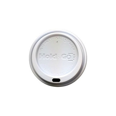 White Dome Lid For 8 oz. Recyclable Double Walled Paper Cup